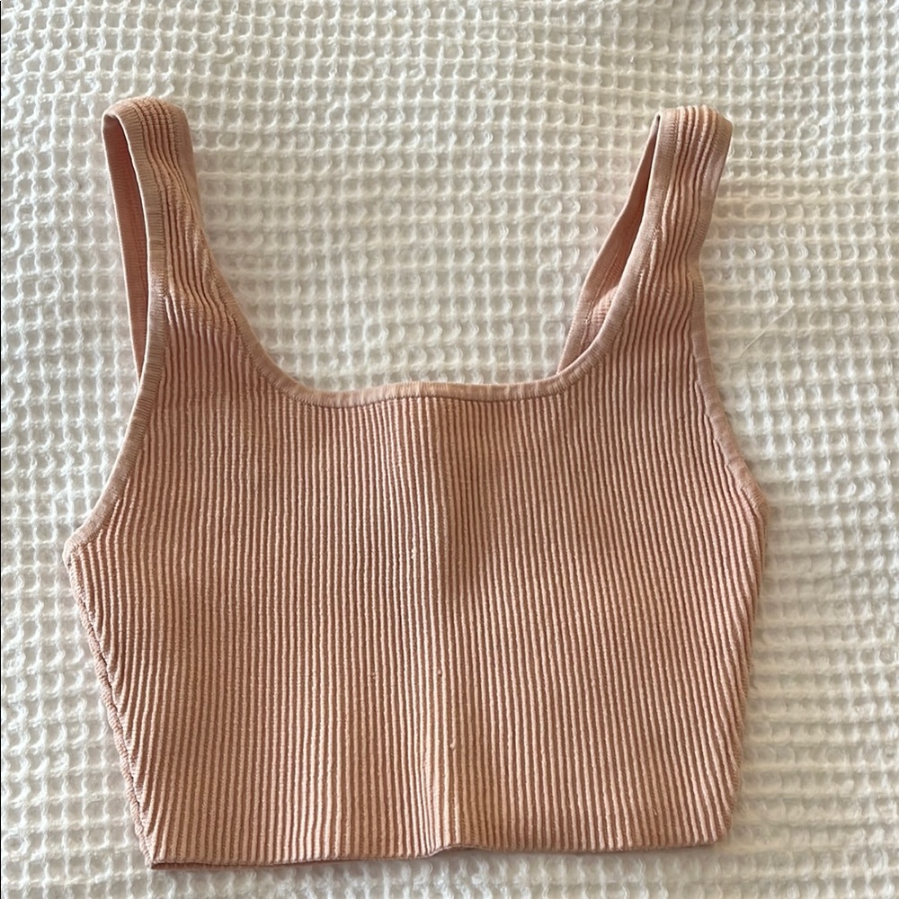 Babaton blush sculpt knit crop top